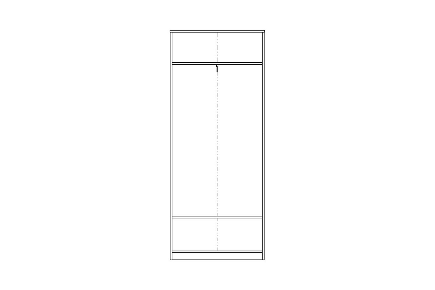 Шкаф двухдверный Сириус с 1 ящиком белый 