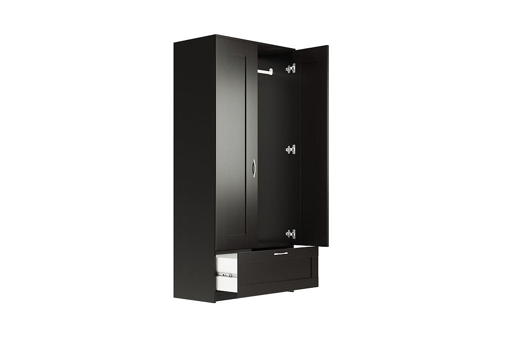 Шкаф двухстворчатый  Сириус венге с одним ящиком