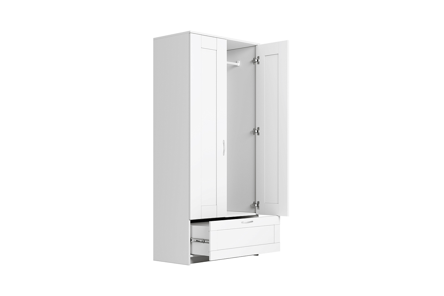 Шкаф двухстворчатый Сириус белый с одним ящиком