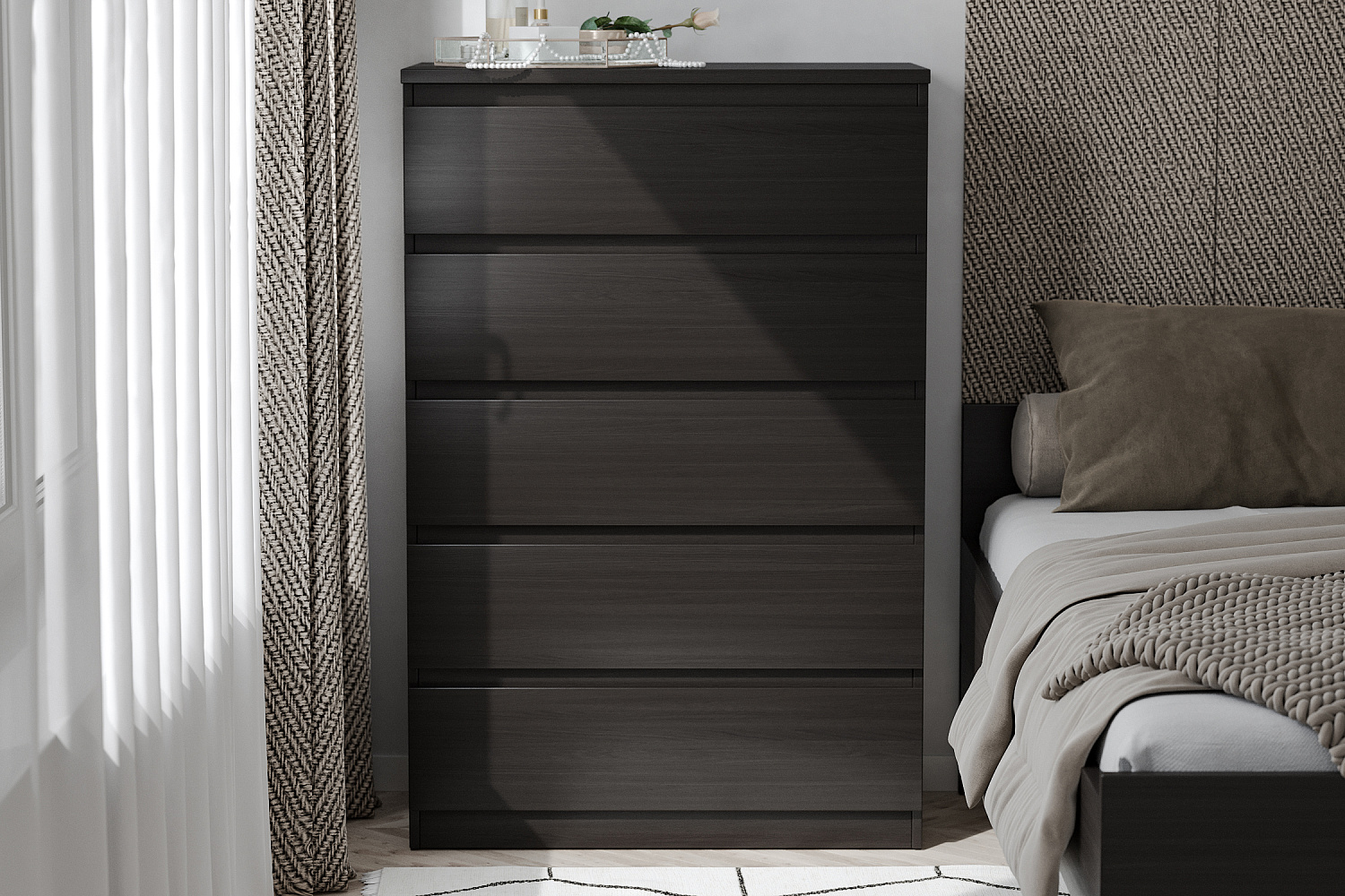 Комод Мальта 5 ящиков дуб венге