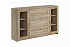 Комод с дверцами Сириус со стеклом и 3 ящиками сонома