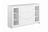 Комод с дверцами Сириус со стеклом и 3 ящиками белый
