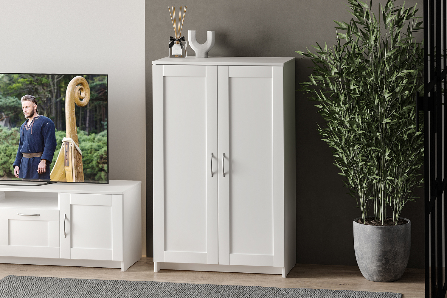 Шкаф двухдверный Сириус белый