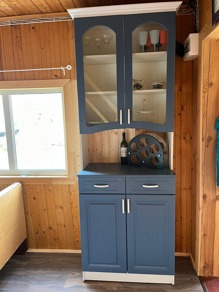 Буфет Констанция 2-х створчатый белый матовый / джинс