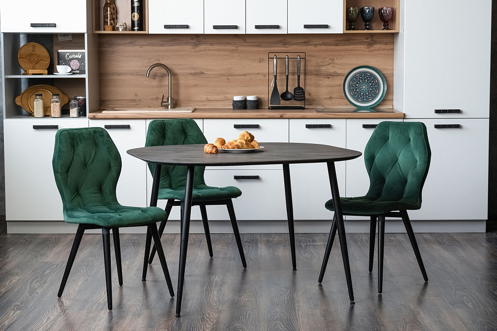 Стол обеденный Венсе рустик графит / черный