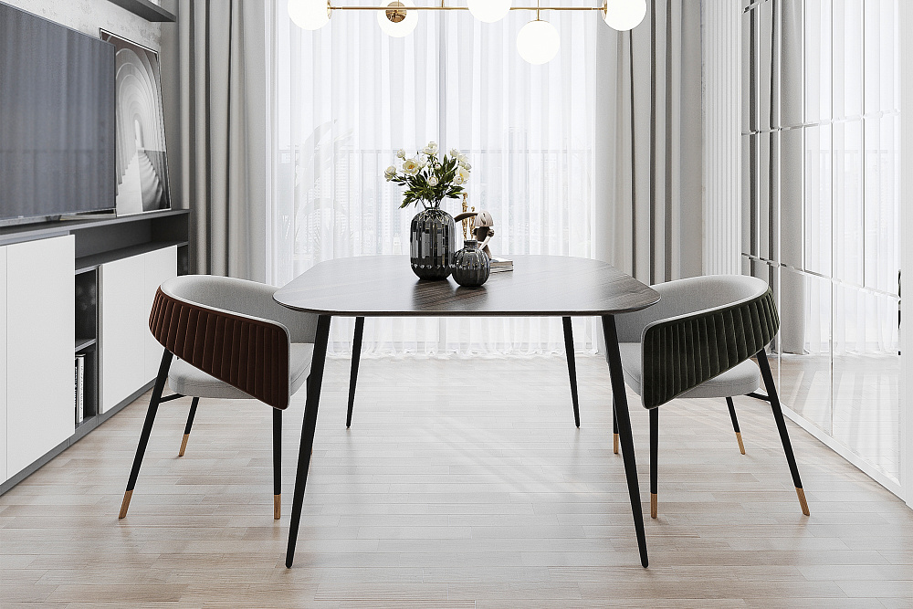 Стол обеденный Венсе рустик графит / черный