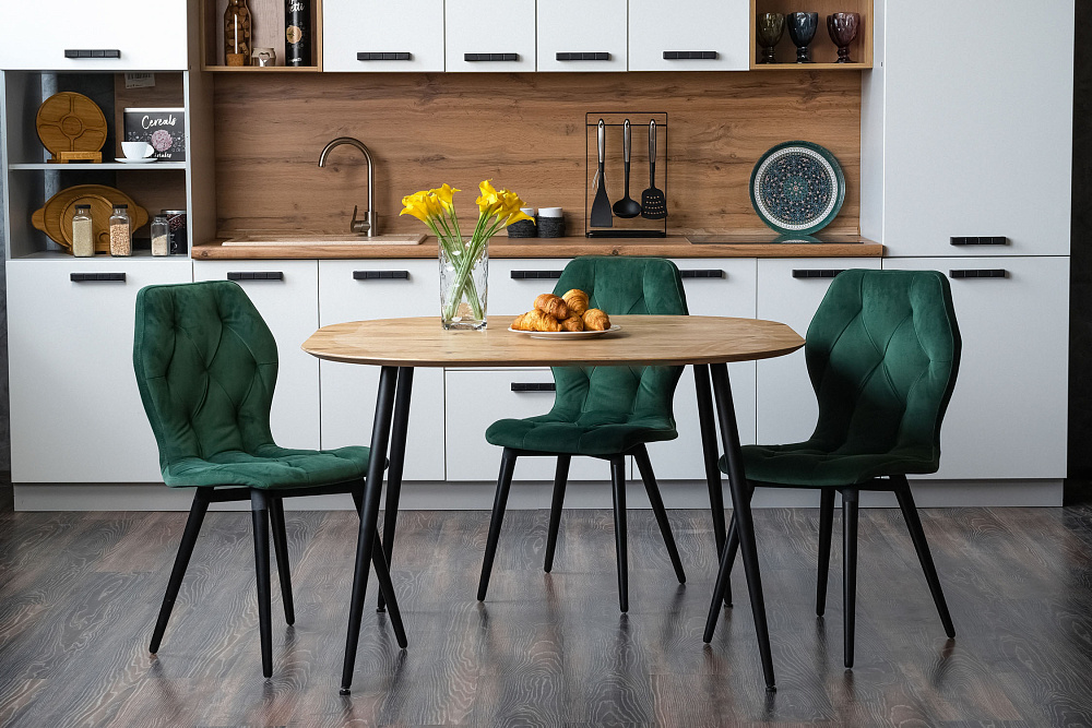 Стол обеденный Венсе рустик натуральный / черный