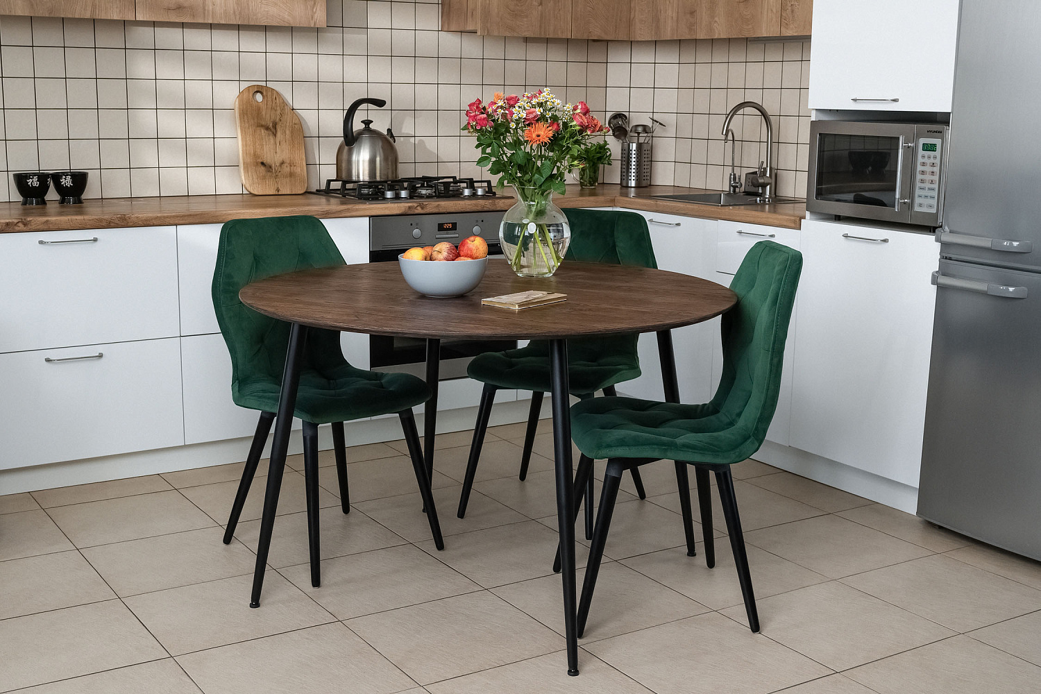 Стол обеденный Леер рустик браун / черный