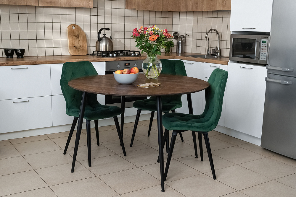 Стол обеденный Леер рустик браун / черный