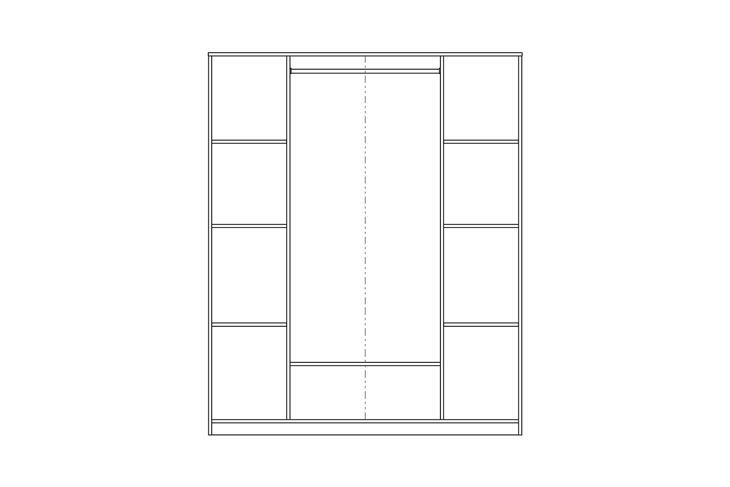 Шкаф четырехстворчатый Сириус дуб сонома с одним ящиком и двумя зеркалами