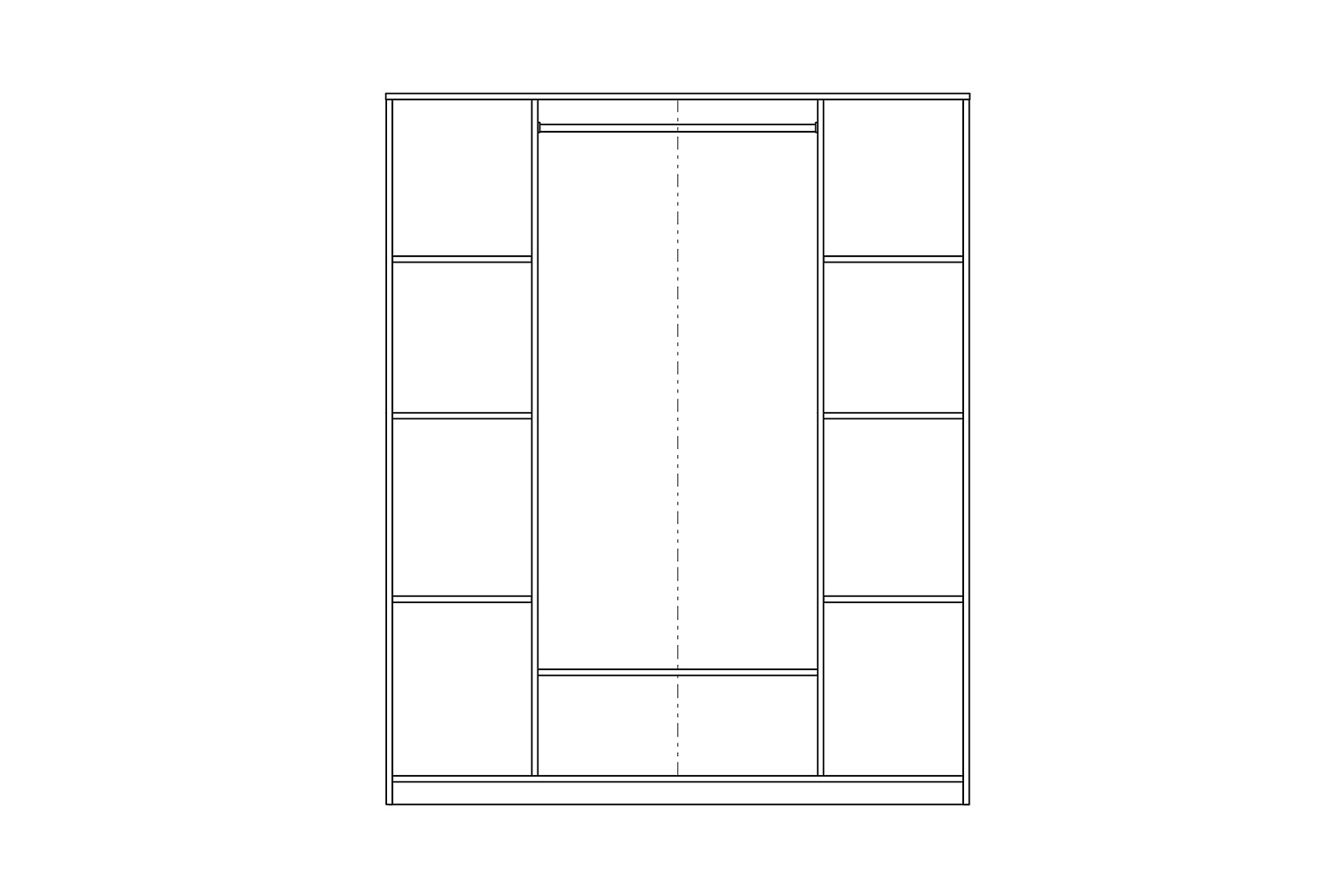 Шкаф четырехстворчатый Сириус белый с одним ящиком и двумя зеркалами