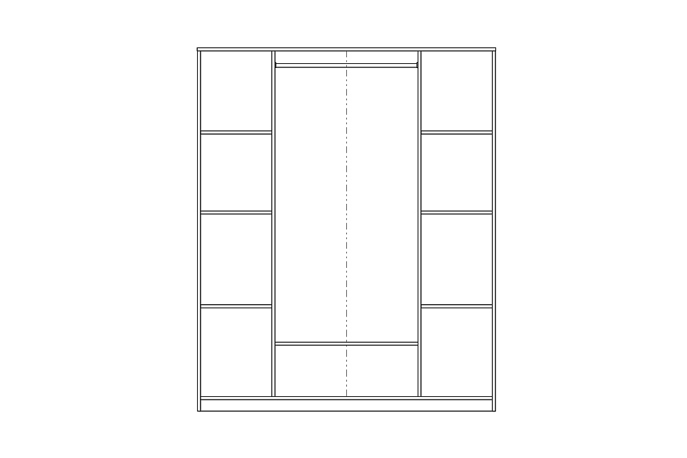 Шкаф четырехстворчатый Сириус белый с одним ящиком и двумя зеркалами