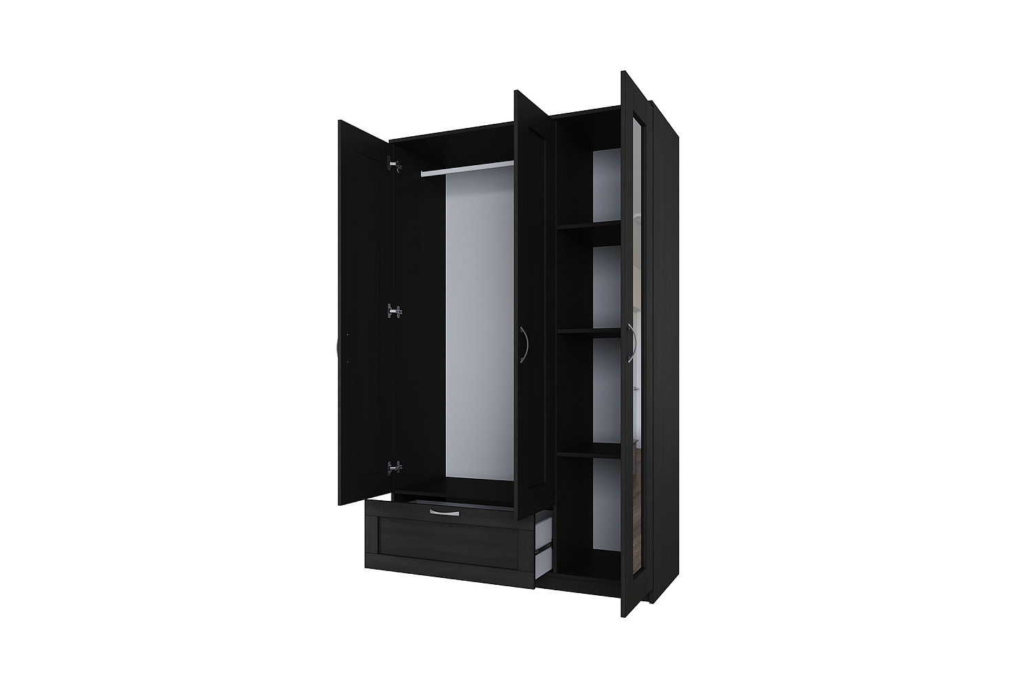 Шкаф трехстворчатый  Сириус венге с одним ящиком