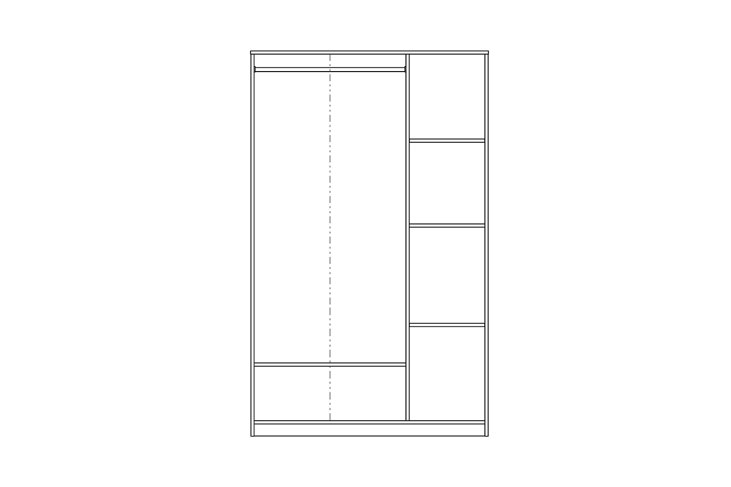 Шкаф трехстворчатый Сириус белый с одним ящиком