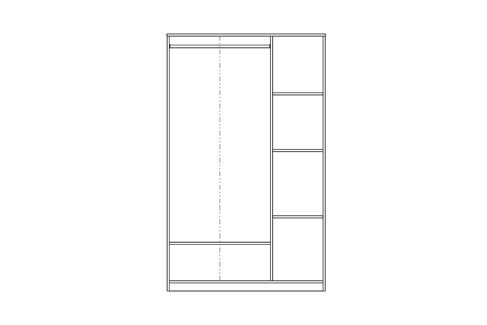 Шкаф трехстворчатый Сириус белый с одним ящиком