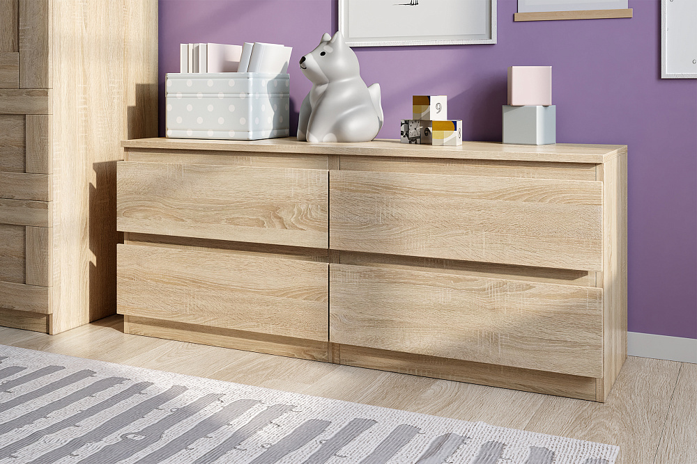 Тумба Кастор 4 ящика дуб сонома