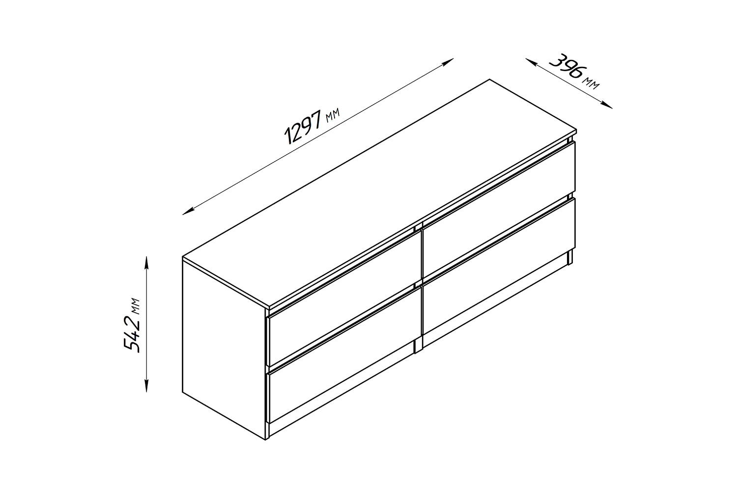 Тумба Кастор 4 ящика дуб сонома