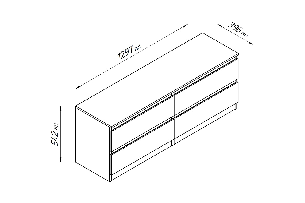 Тумба Кастор 4 ящика дуб сонома