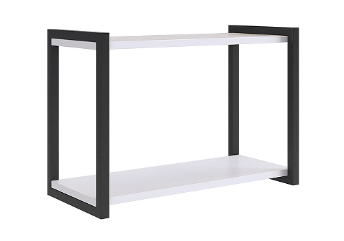 Полка Юниор белое дерево / черный муар