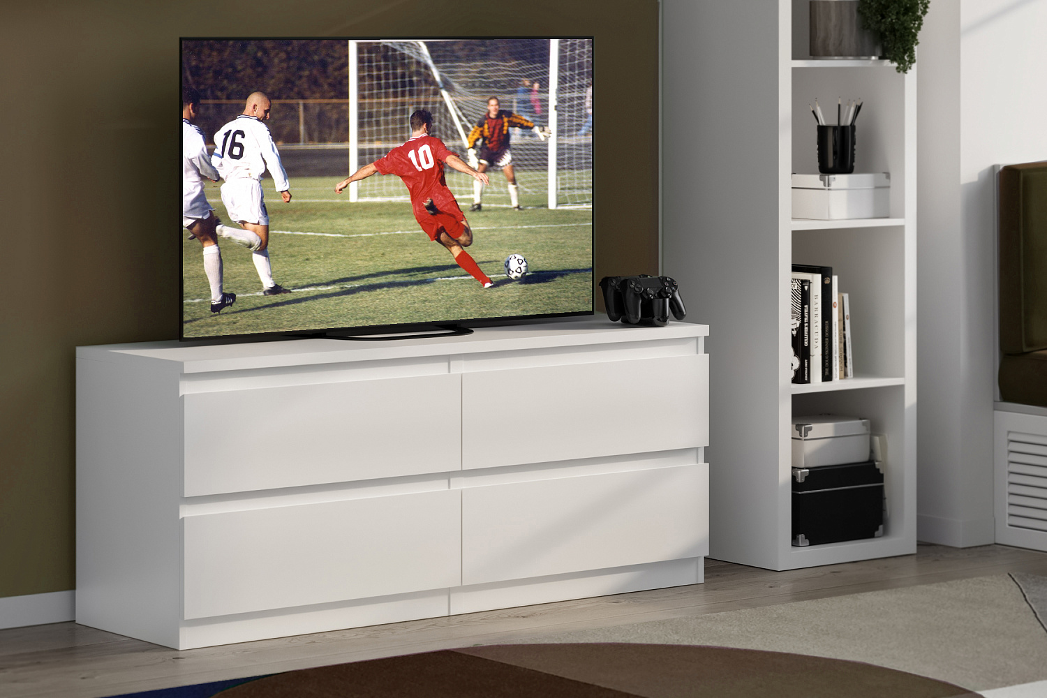 Тумба Кастор 4 ящика белая 