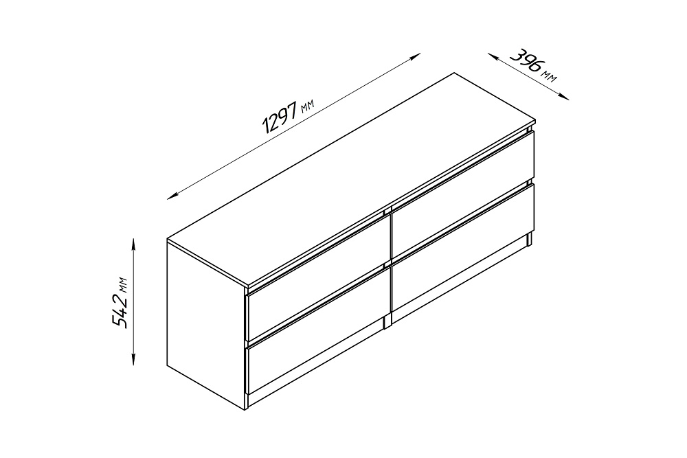 Тумба Кастор 4 ящика белая 
