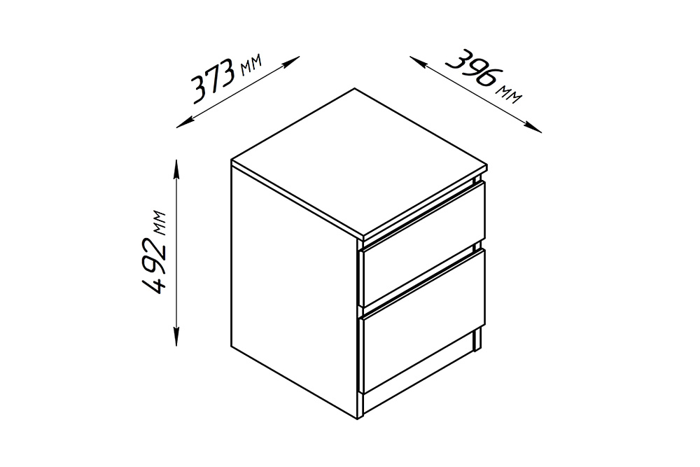 Тумба прикроватная Кастор 2 ящика дуб сонома