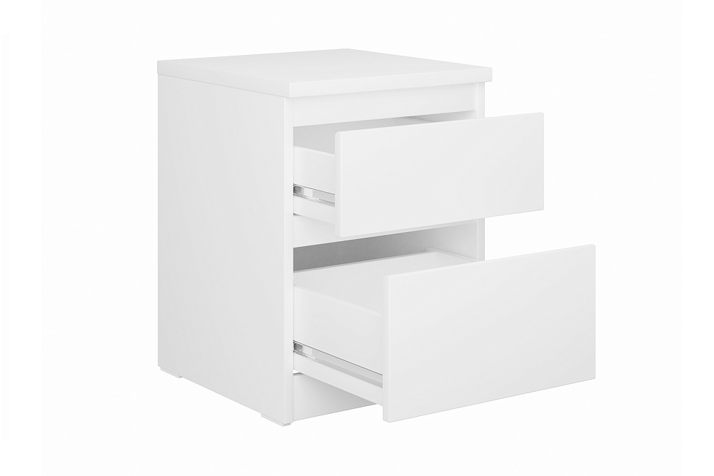 Тумба прикроватная Кастор 2 ящика белая 