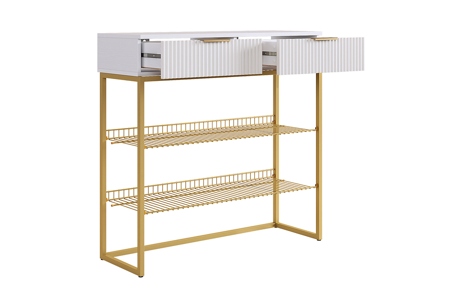 Обувница Классная 1 золото / белый матовый