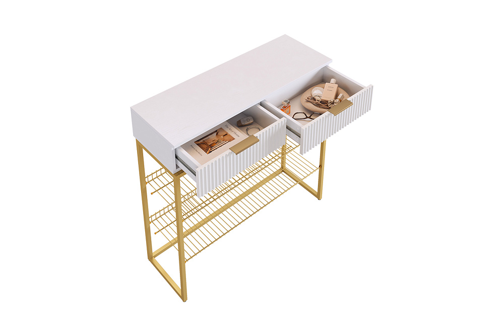 Обувница Классная 1 золото / белый матовый