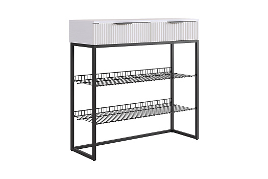 Обувница Классная 1 черный муар / белый матовый