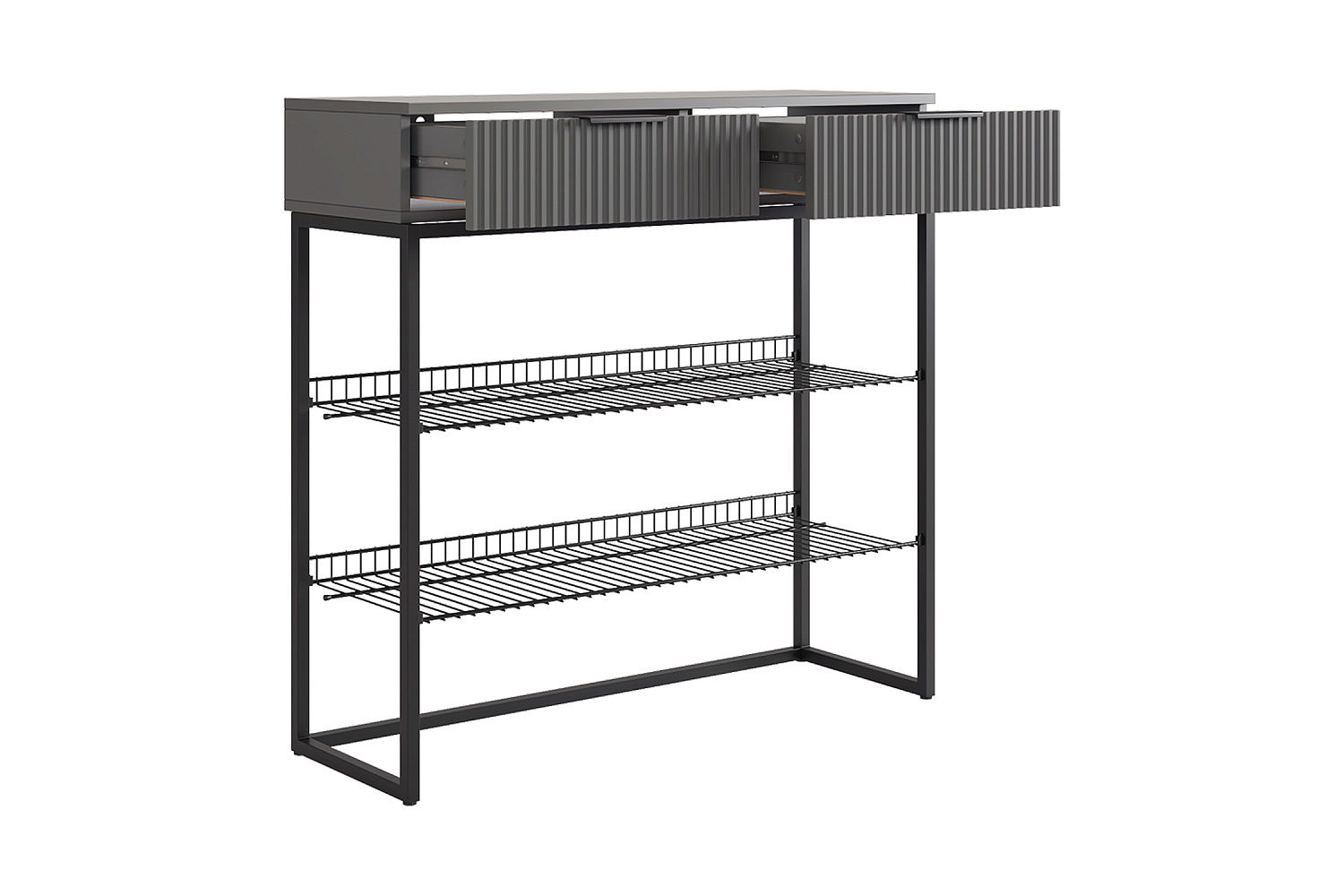 Обувница Классная 1 черный муар / графит матовый