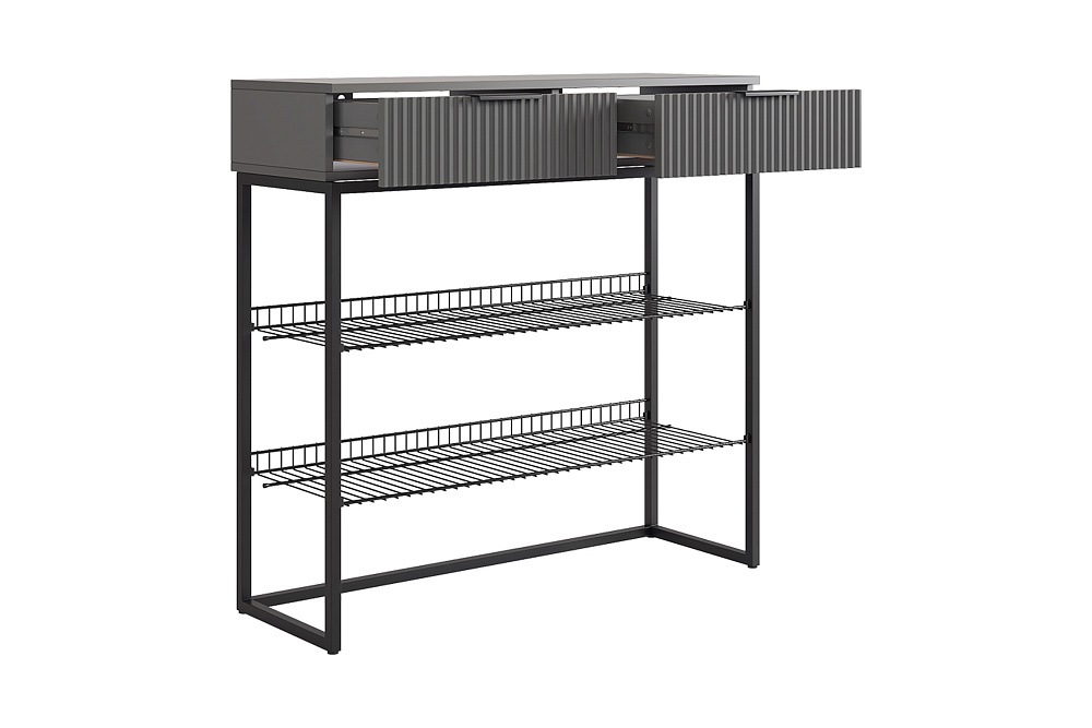 Обувница Классная 1 черный муар / графит матовый