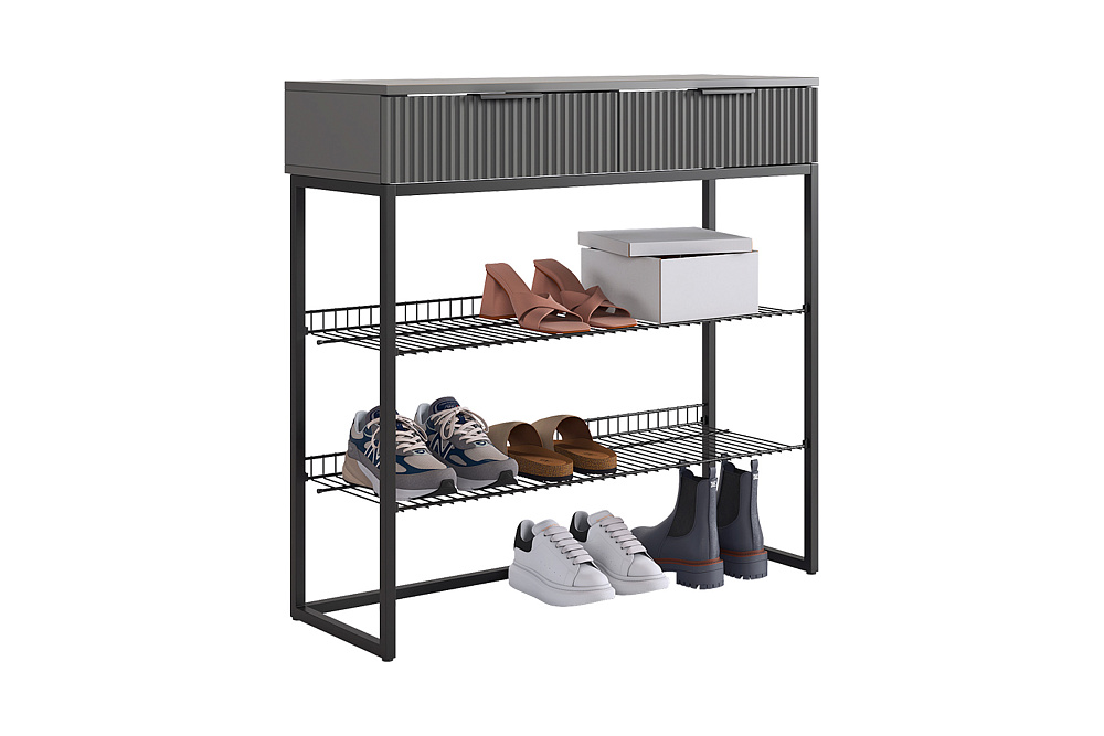 Обувница Классная 1 черный муар / графит матовый