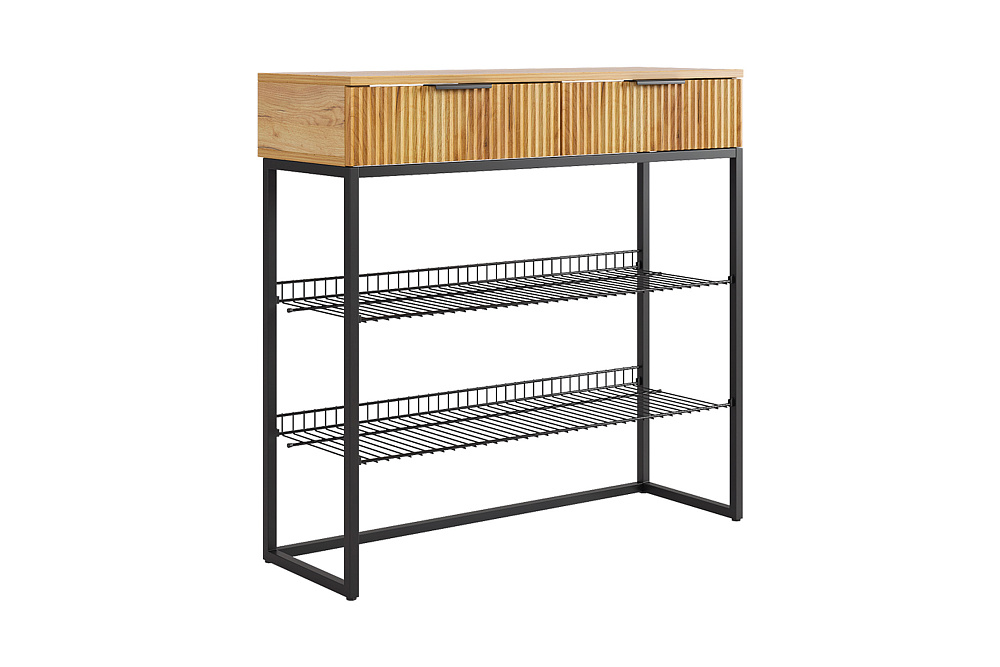 Обувница Классная 1 черный муар / акация светлая