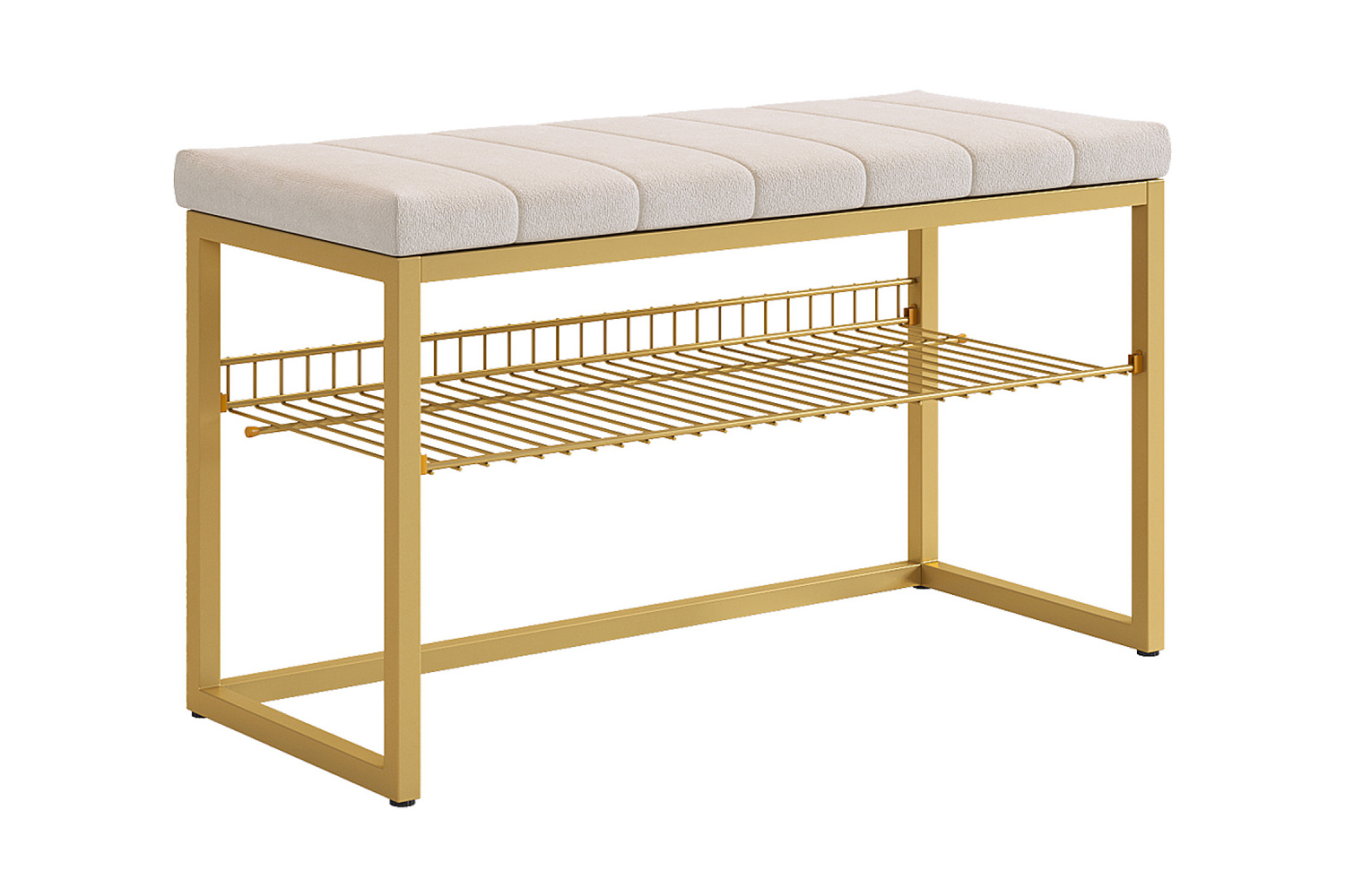 Обувница Классная 2 золото / велюр крем