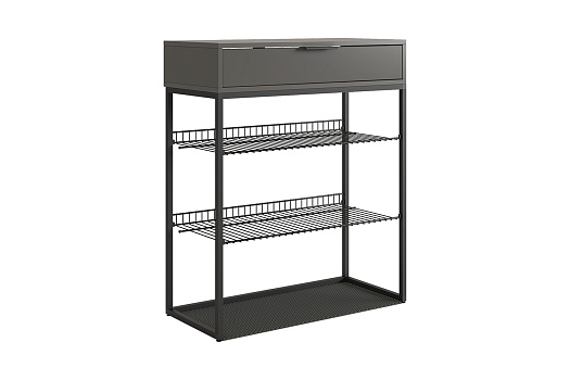 Обувница Краш черный муар / графит