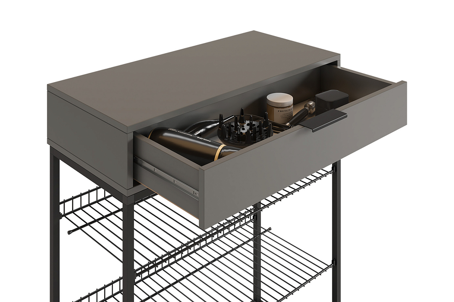 Обувница Краш черный муар / графит