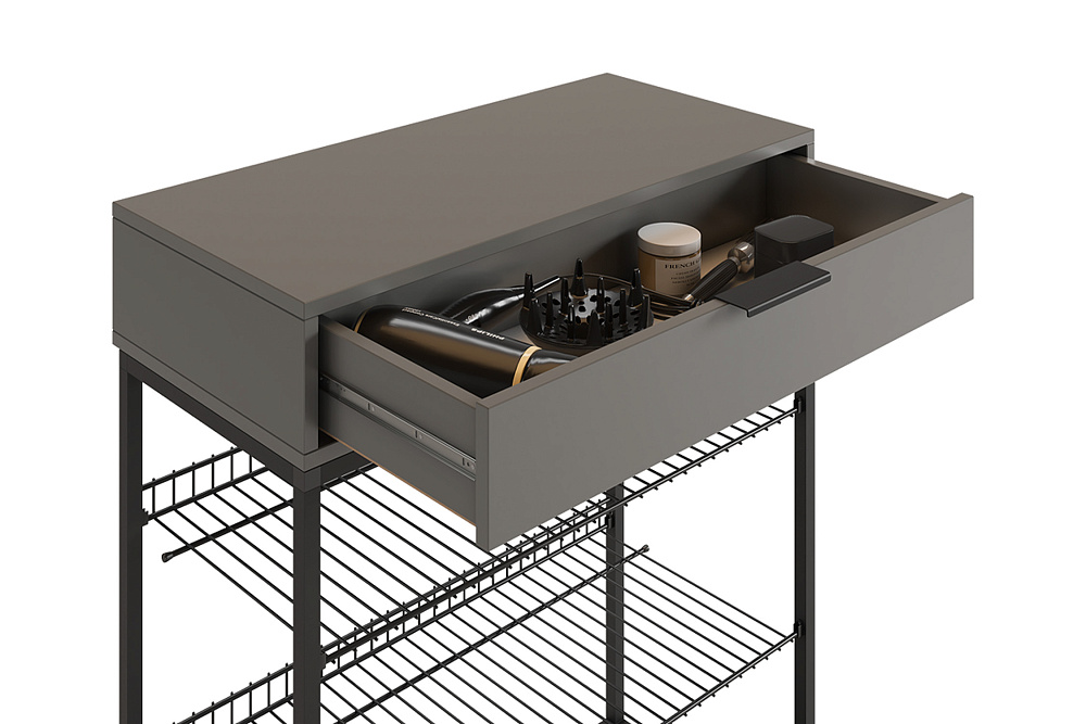 Обувница Краш черный муар / графит