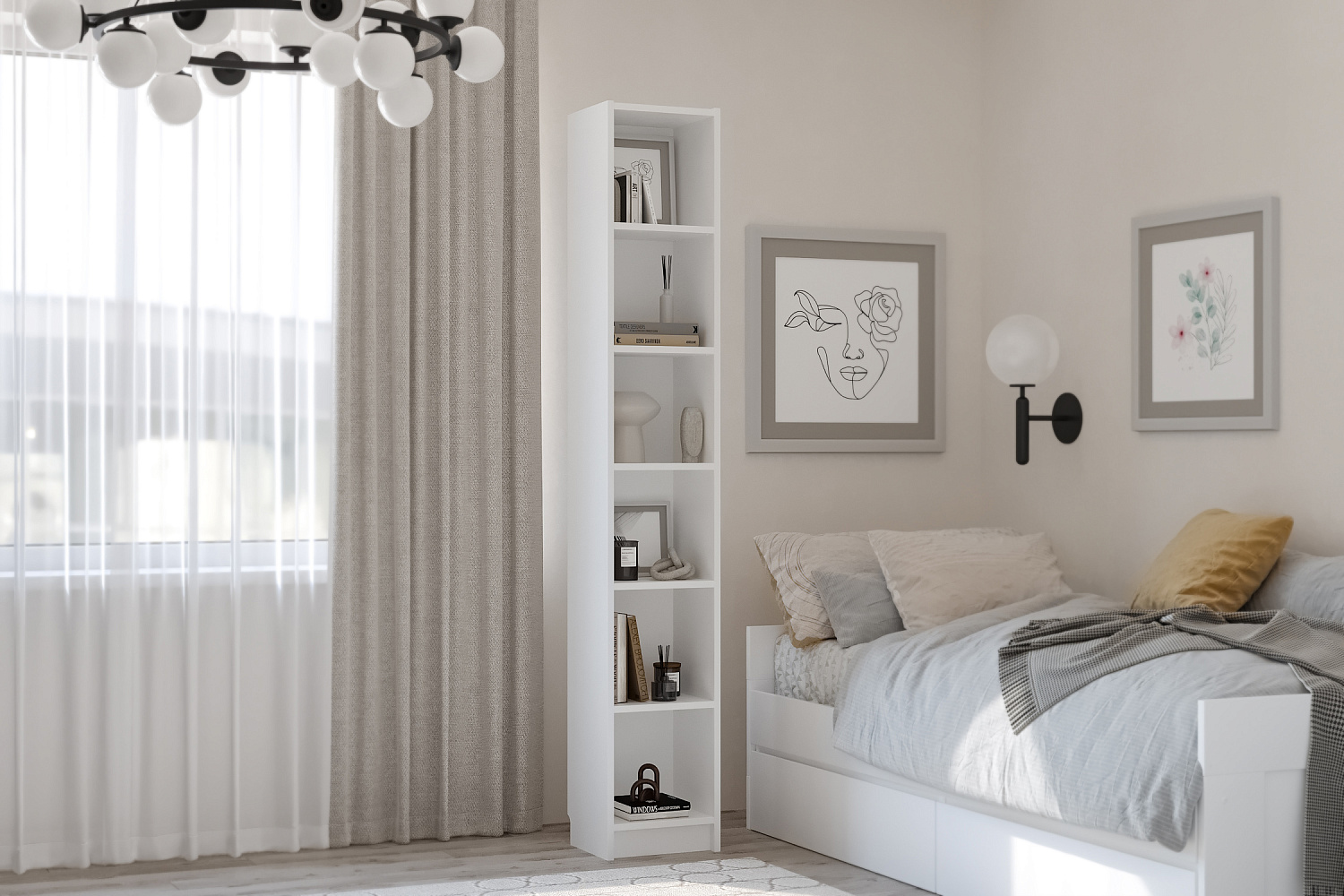 Стеллаж Сириус белый