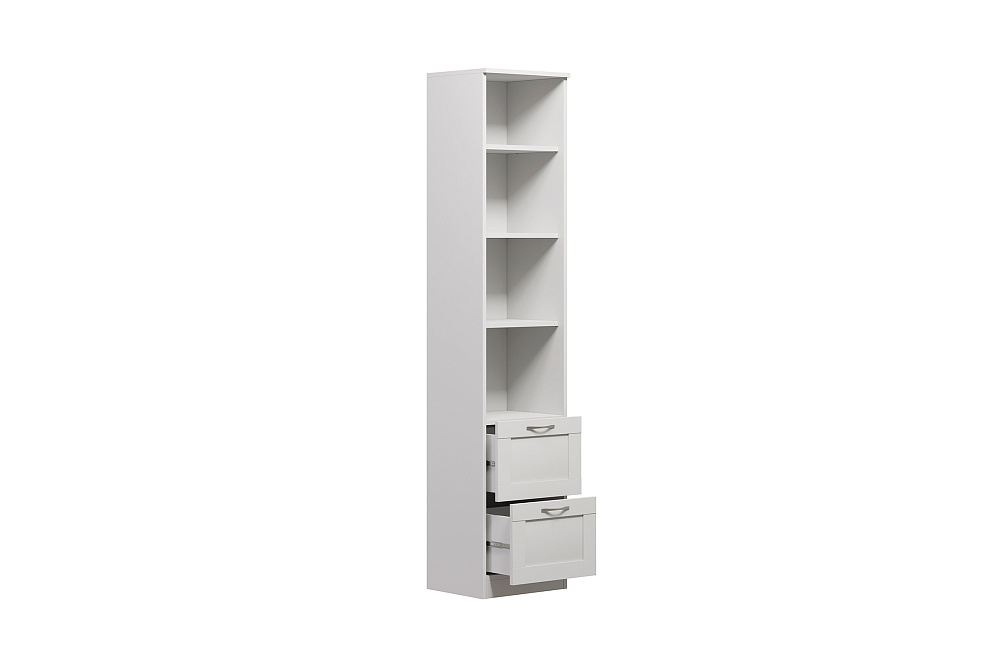 Стеллаж Сириус с двумя ящиками белый