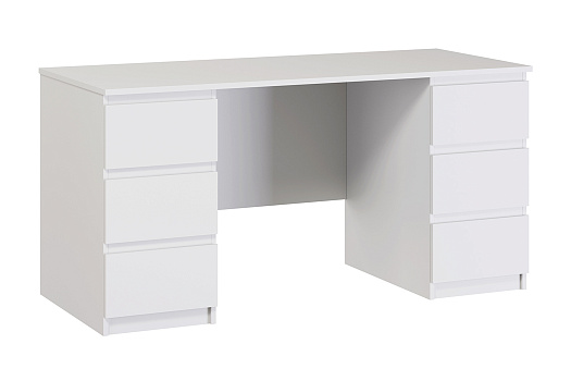 Письменный стол Кастор белый 6 ящиков