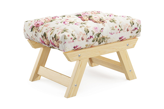 Пуф Амбер бежевый с цветами