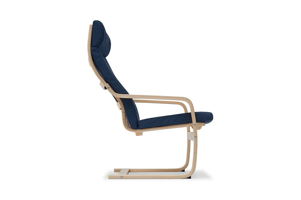 Кресло Тириль темно-синее / натуральное