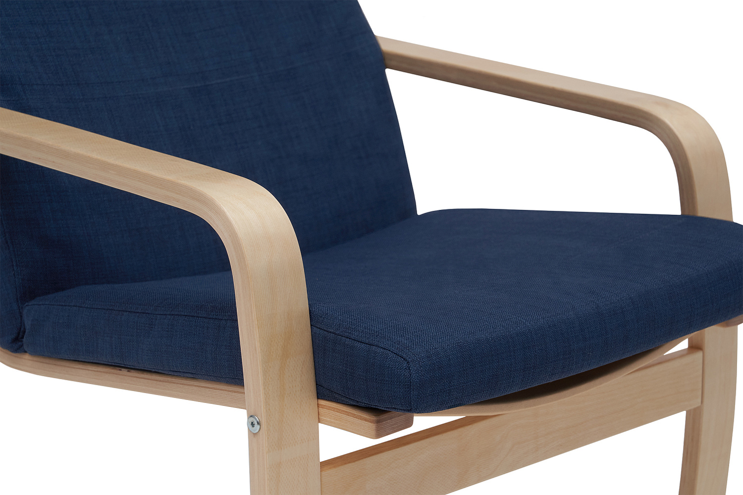 Кресло Тириль темно-синее / натуральное