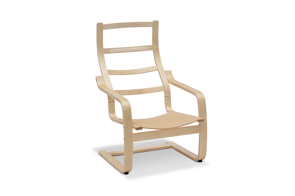 Кресло Тириль темно-синее / натуральное