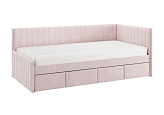 Тахта с ящиками Твикс велюр нежно-розовый
