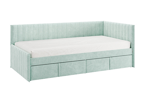 Тахта с ящиками Твикс велюр мята