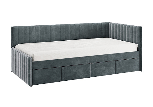 Тахта с ящиками Твикс велюр графит