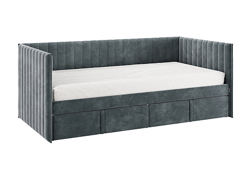 Софа с ящиками Твикс велюр графит