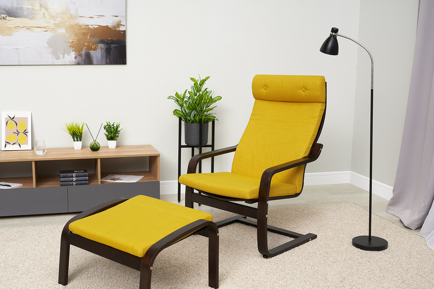 Кресло Тириль желтое / венге